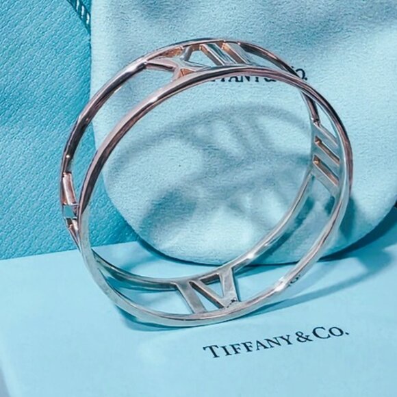 Tiffany & Co. Sterling Silver Atlas Wide Open Bangle, New - Picture 2 of 16